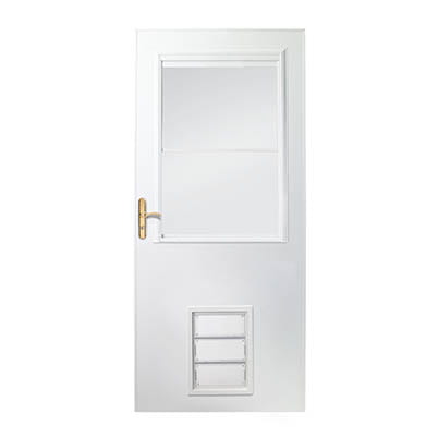 10 Series 1/2 Light Panel Ventilating Storm Door with Pet Door